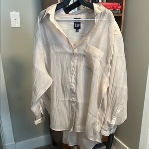 GAP Sheer Button-Up Blouse